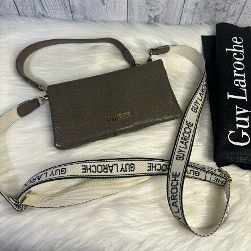 GUY LAROCHE wallet crossbody bag in taupe